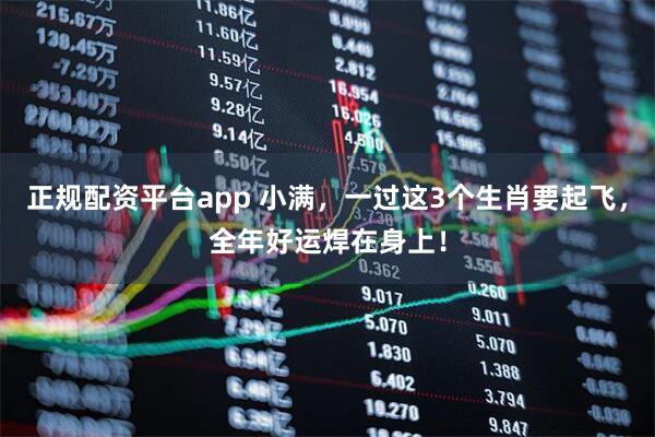 正规配资平台app 小满，一过这3个生肖要起飞，全年好运焊在身上！